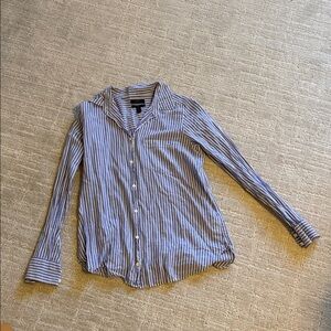 J. Crew Blue and White Striped Blouse